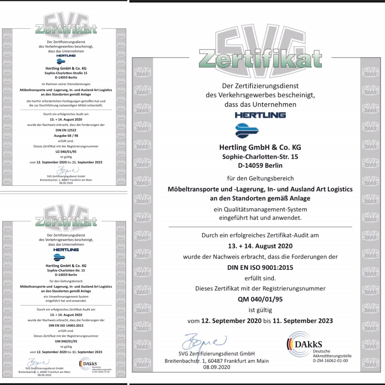 HERTLING zertifiziert nach DIN EN ISO 9001:2015