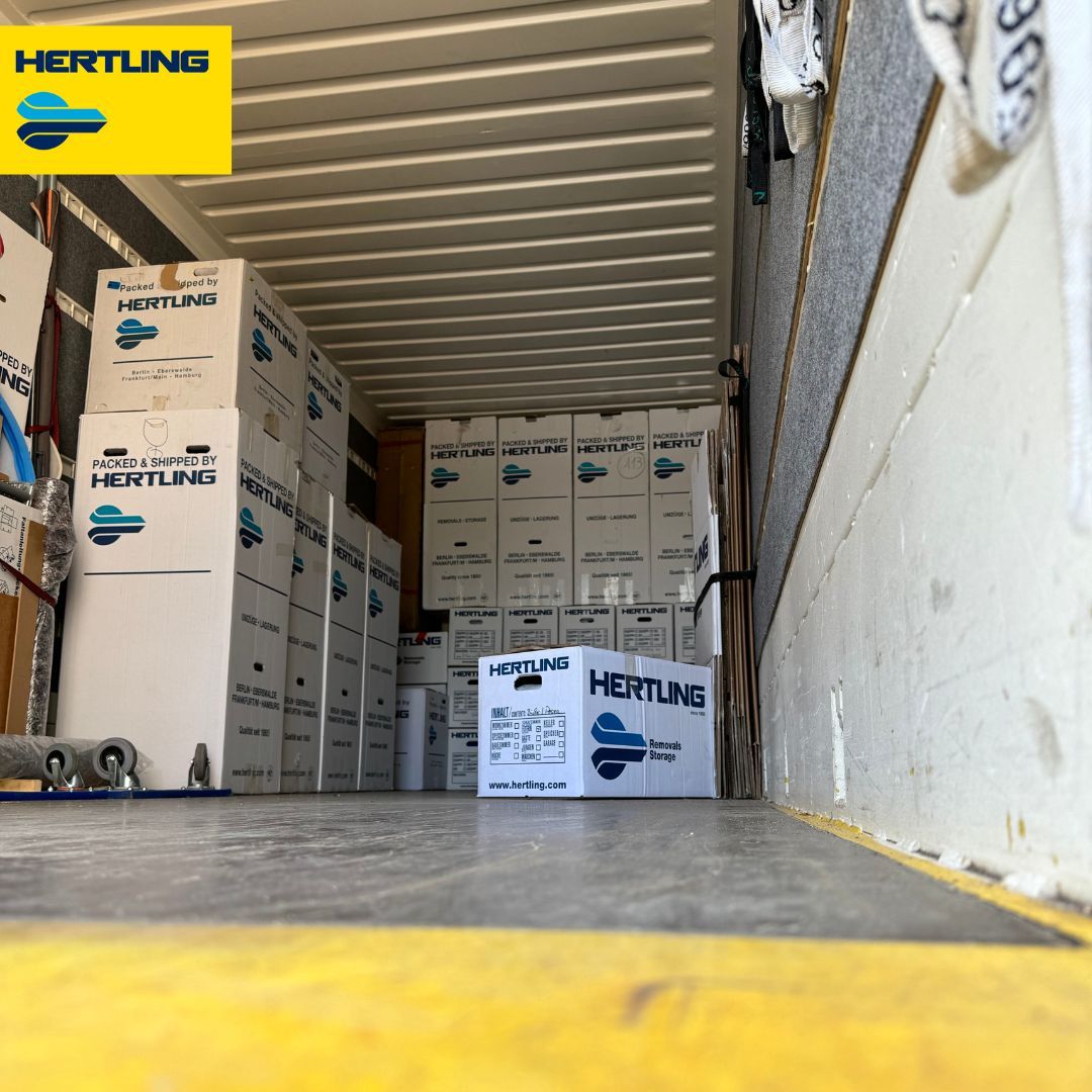 Loading area of a Hertling truck with Hertling removal boxes